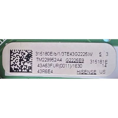 KIT DE TARJETAS PARA SMART TV HISENSE·ROKU TV  / MAIN FUENTE 315180 / RSAG7.820.12376/ROH / 315181 / 3TE43G2225 / 43A53FUR / T-CON 303609 / RSAG7.820.11133/ROH / 309217 / PANEL HD425Y1U52-T0L2\GM\CKD3A\ROH / DISPLAY T430QVN03.M / MODELO 43R6E4 43A53FUR - Imagen 3